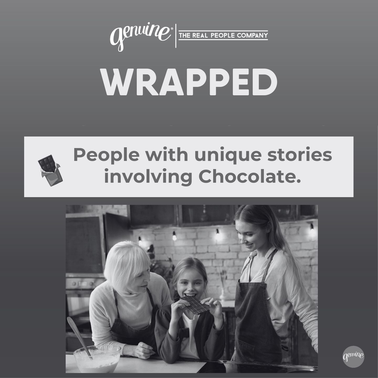 CASTING: PEOPLE WITH STORIES INVOLVING CHOCOLATE