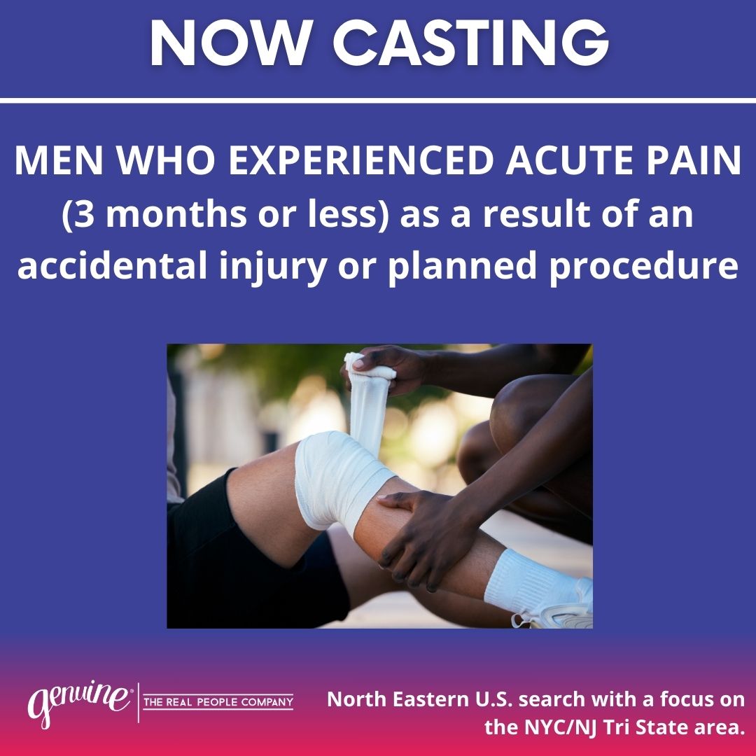 CASTING: Men who experienced acute pain