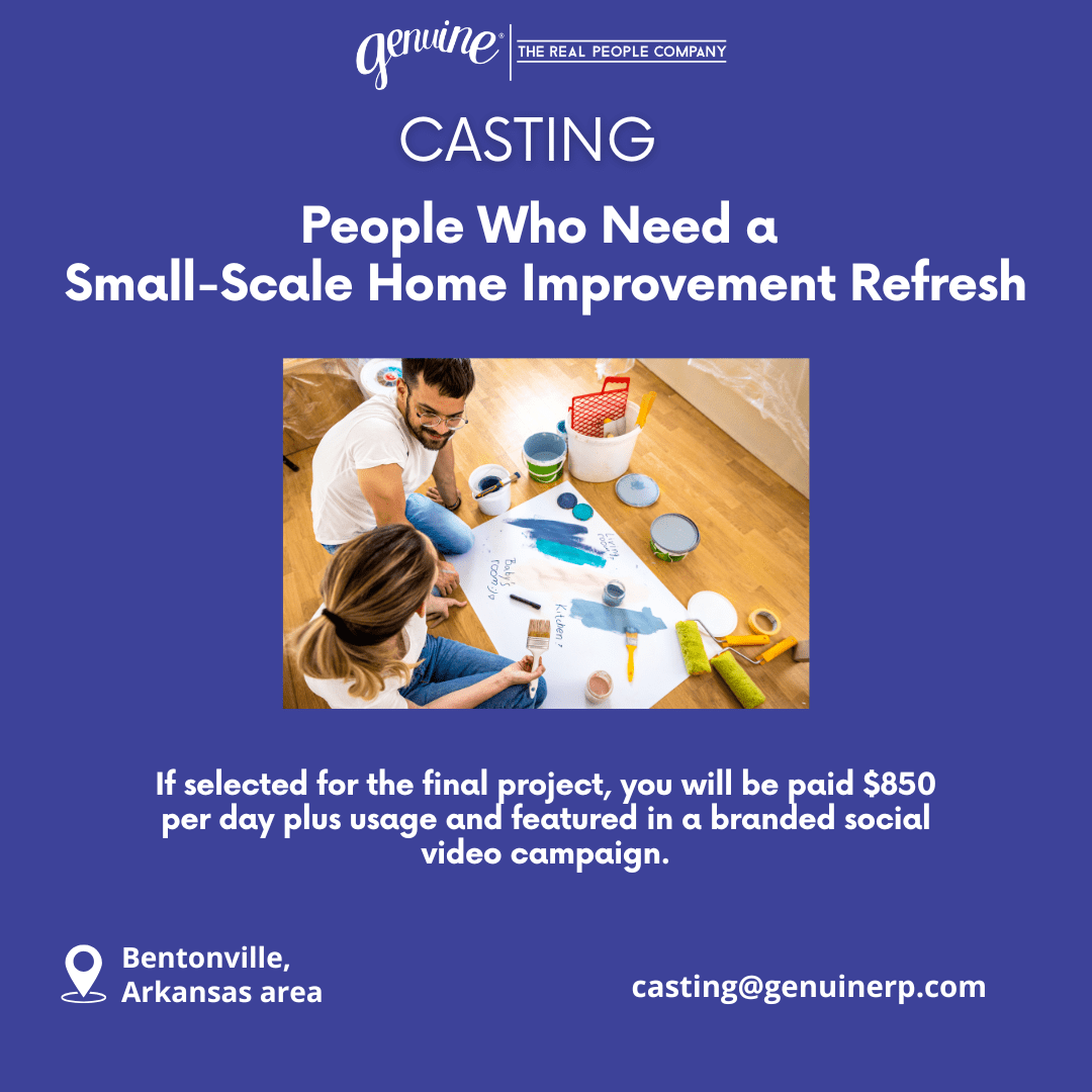 CASTING: People Who Need a  Small-Scale Home Improvement Refresh