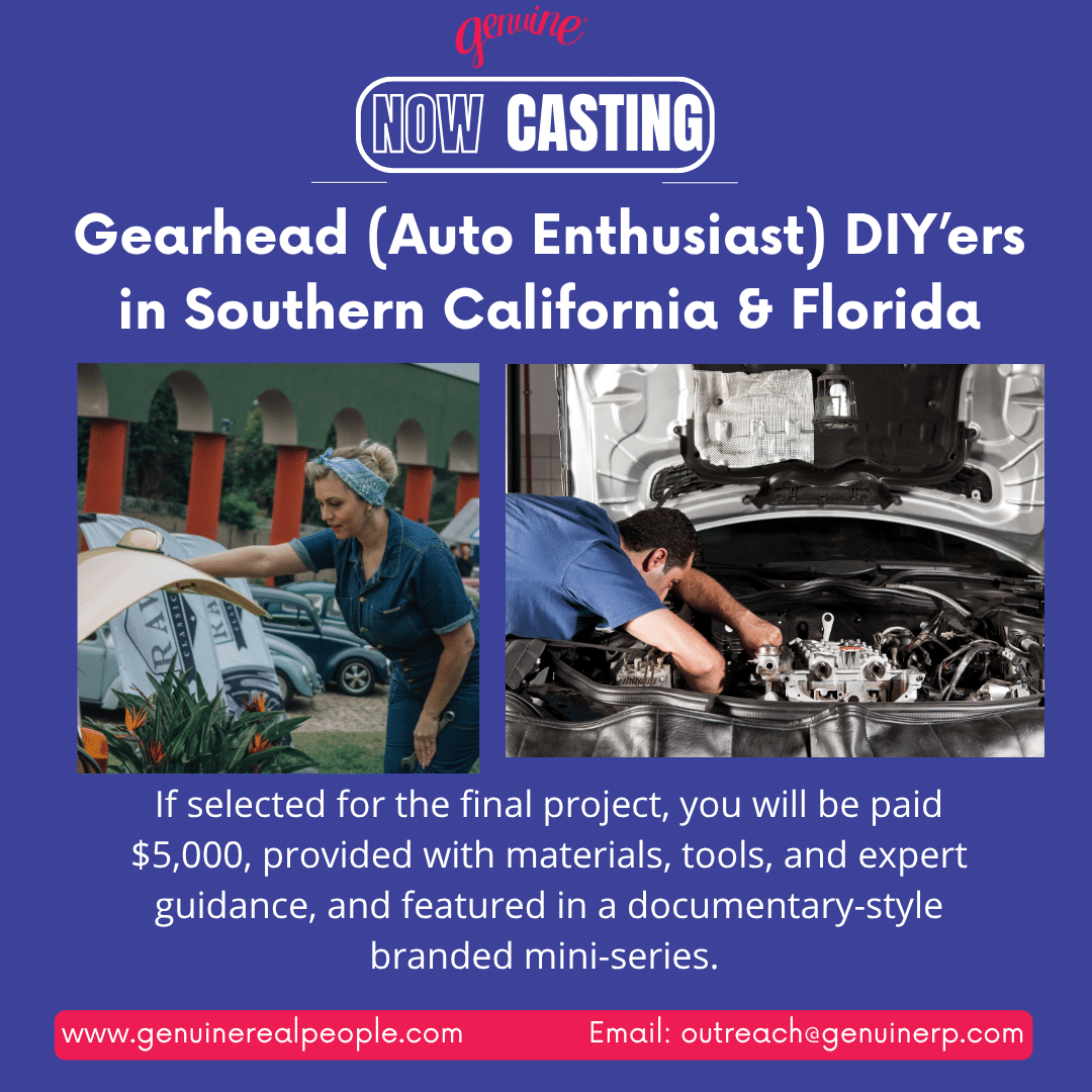 CASTING: Gearhead (Auto Enthusiast) DIY’ers